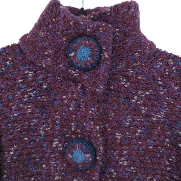 Anthro Curio Vintage Plum Cottagecore Chunky Knit Covered Buttons Petticoat M - Picture 5 of 16